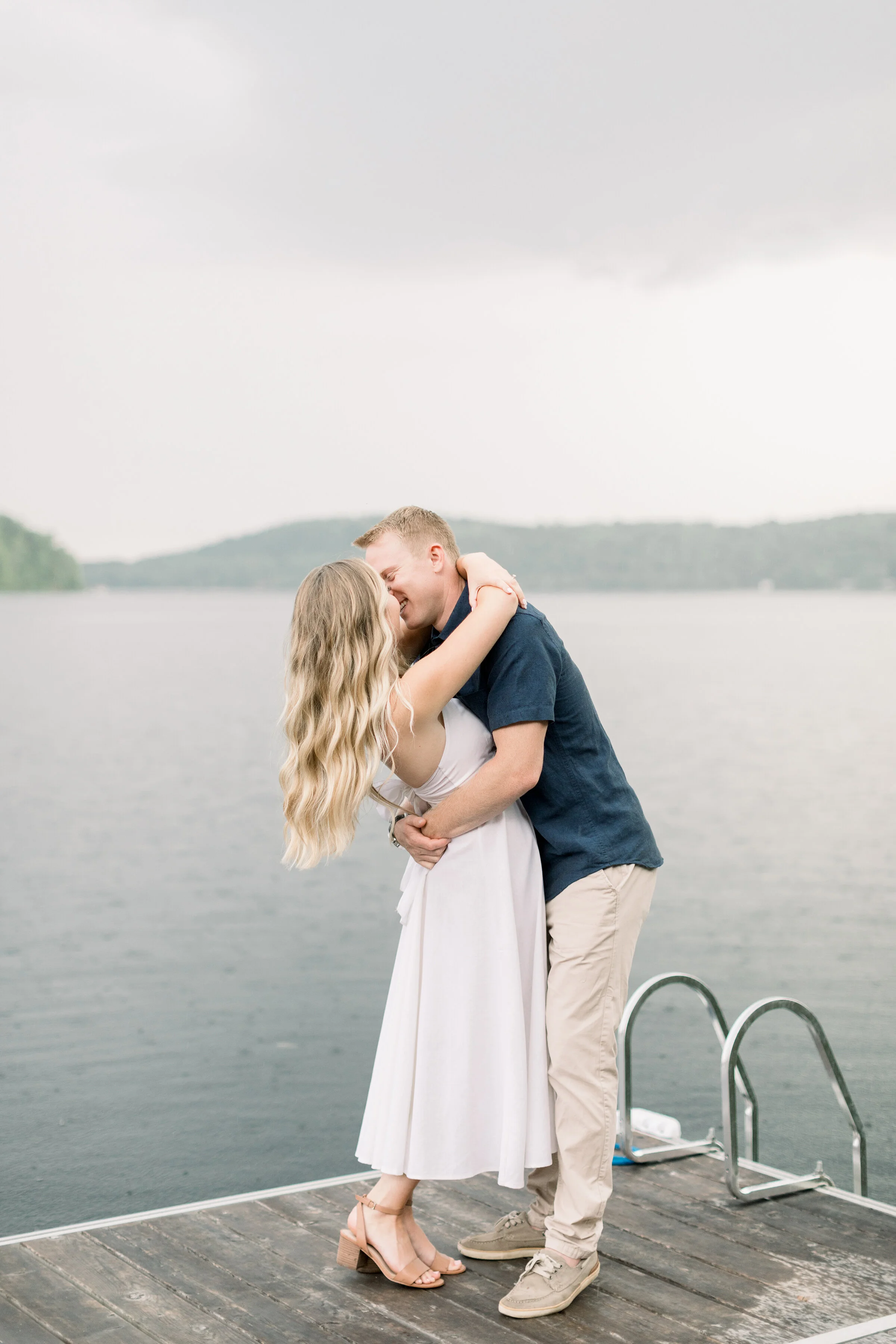  Perfect location for outdoor engagement photoshoot at a lake on a dock in Ottawa, ON by Chelsea Mason Photography. outdoor photoshoot locations in ontario where should we take engagements couple outfit inspo for engagements best place for engagement