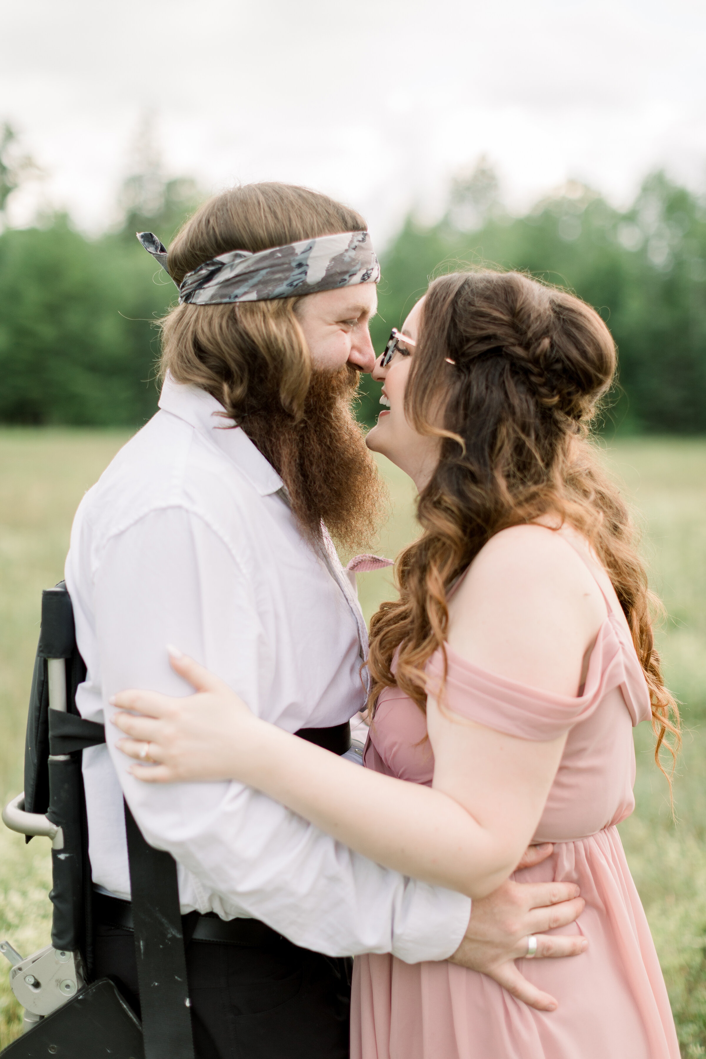  A beautiful couple stand together for the first time in a beautiful and special engagement session by Chelsea Mason Photography. Couple goals standing couple pose inspiration with a stand up chair paraplegic couple pose inspiration with a stand up c