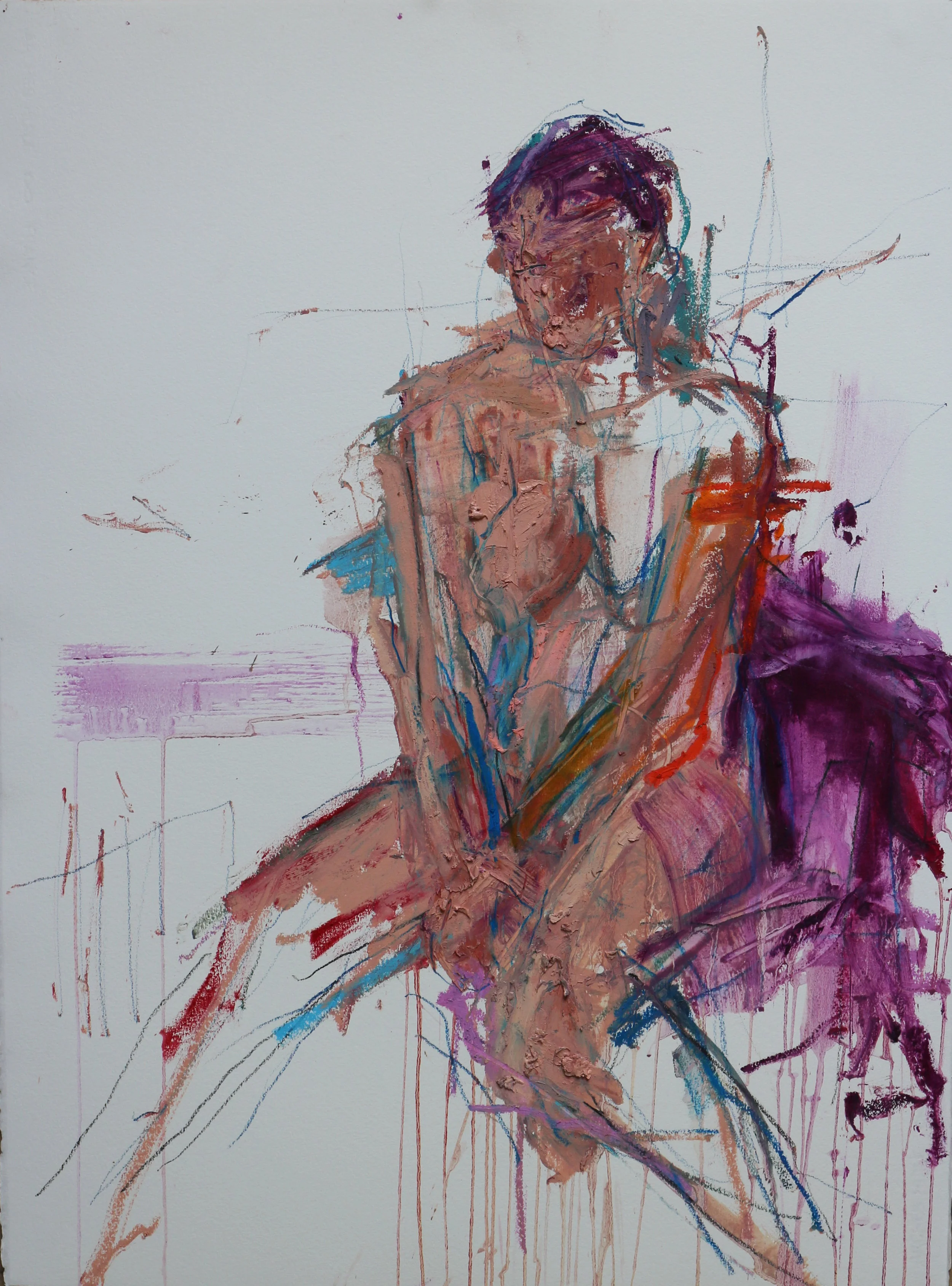 Woman with Arms Crossed - Oil Pastel