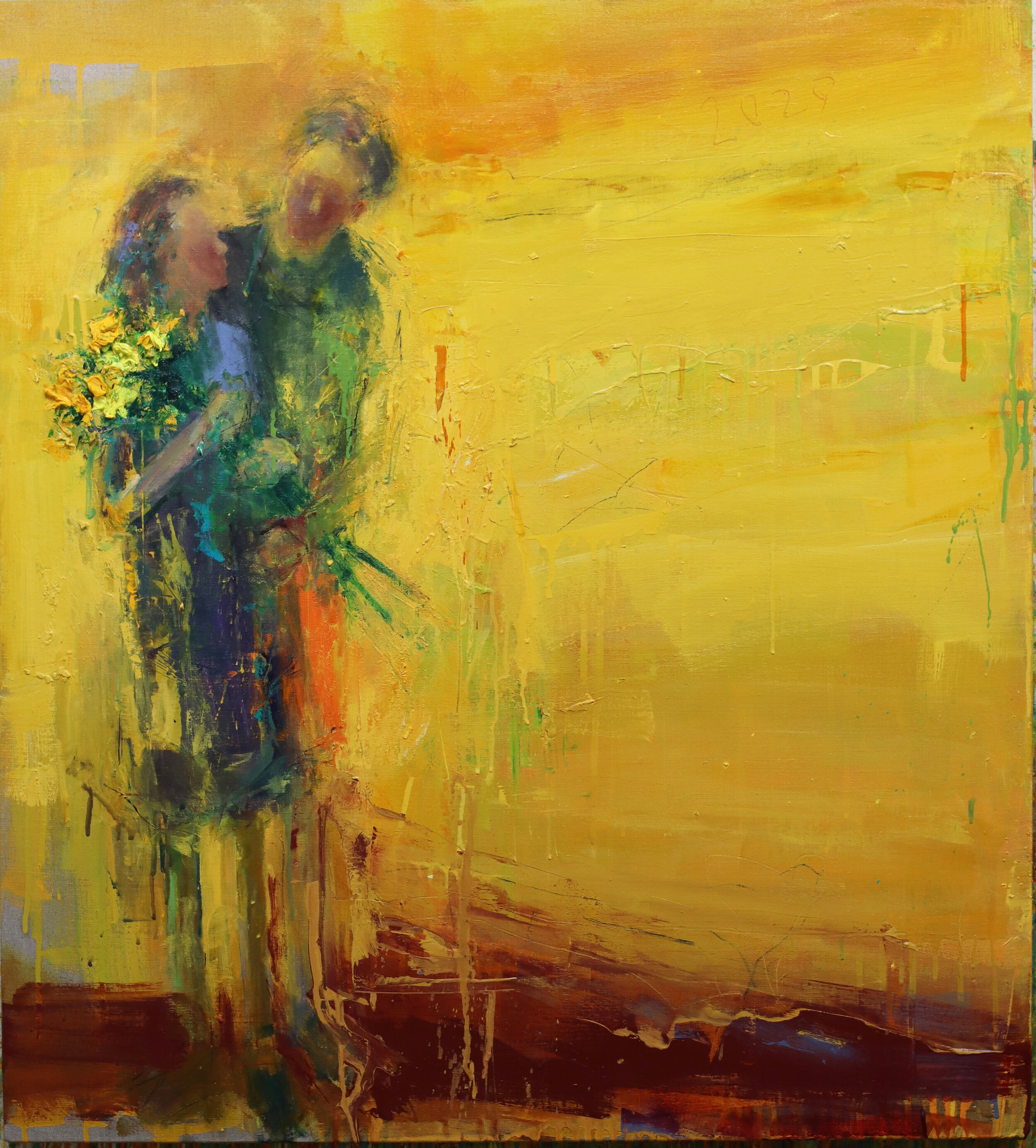 With Your Arm Around Me - Oil on Linen 101 x 90 cm