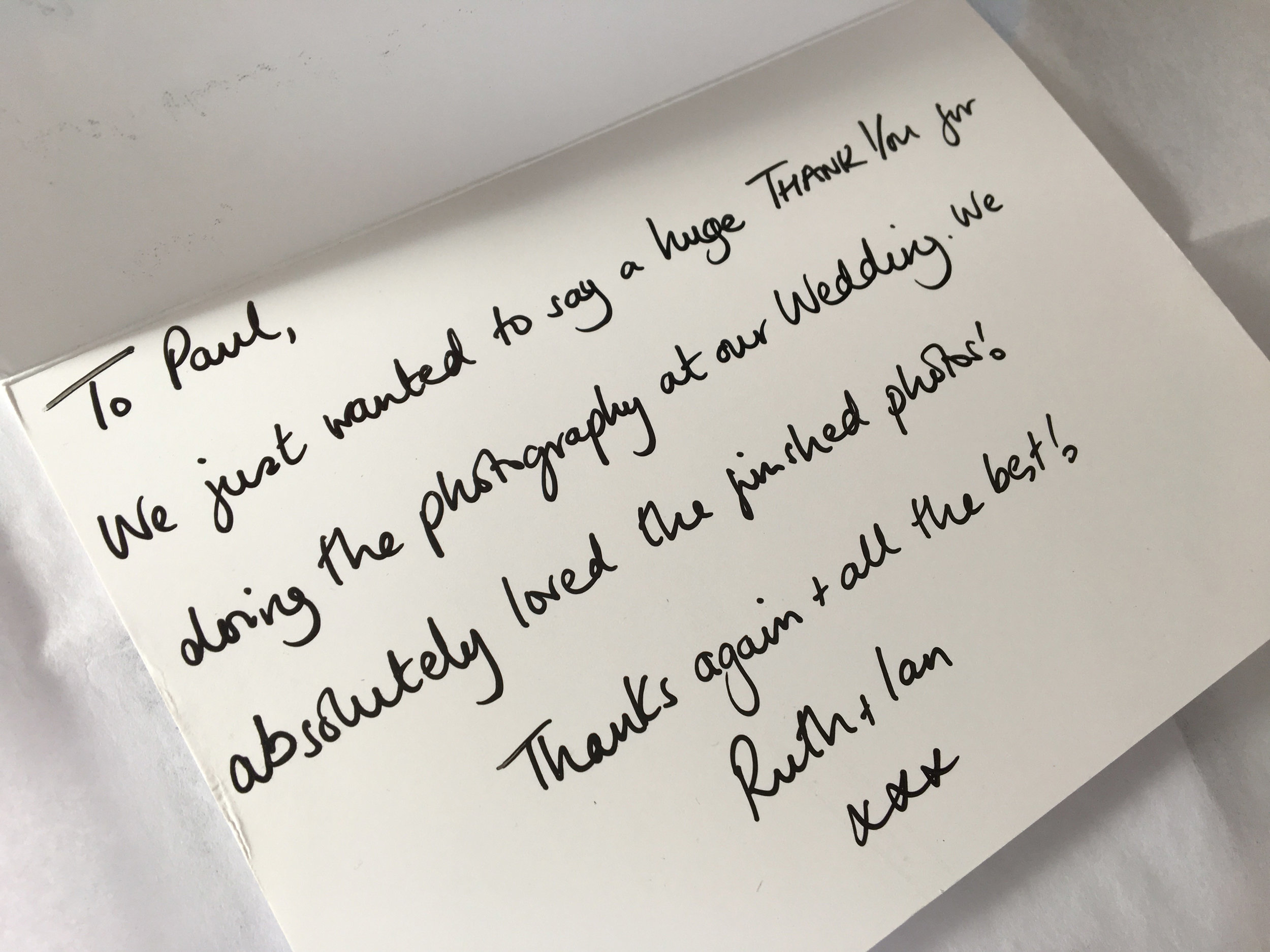 A thank you from one of my happy wedding couples