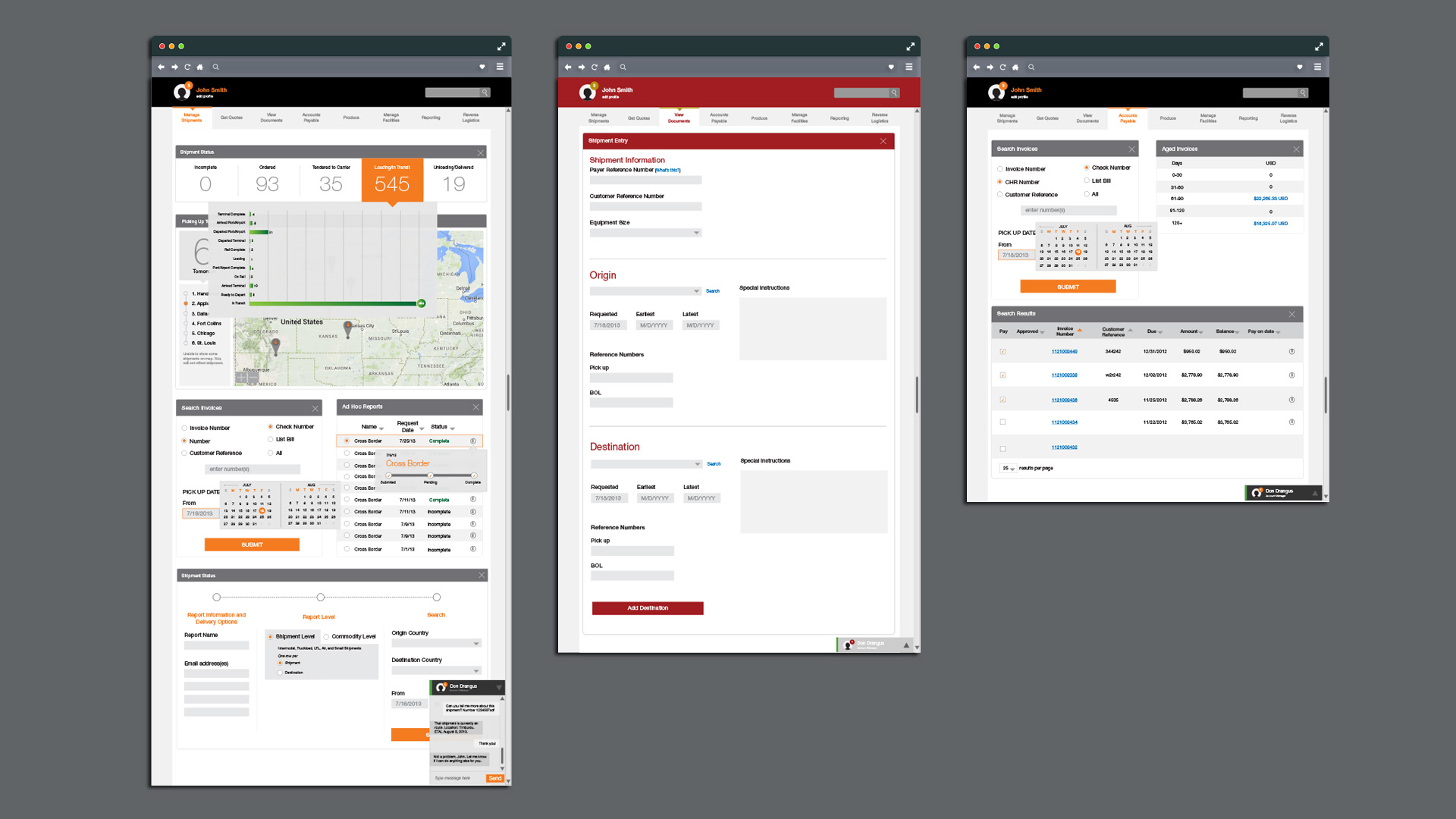 High-fidelity mock-ups of UI
