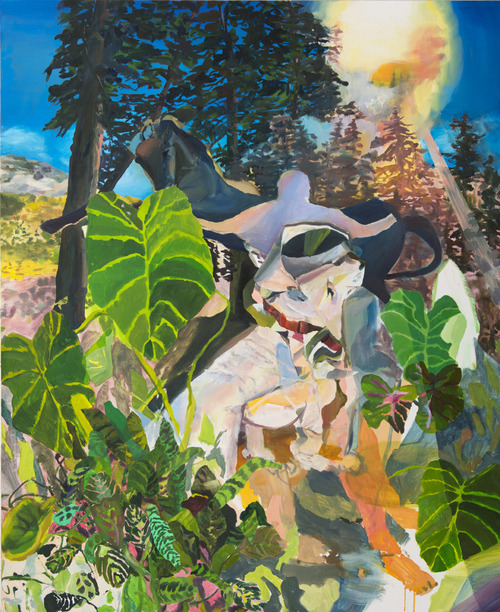 Hiking Bumpass Hell , 2012, oil on canvas, 54 x 44 inches