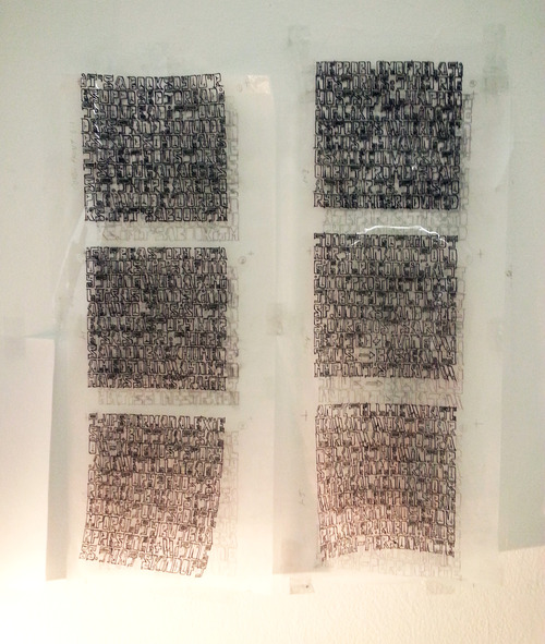 Text planned out on transparency