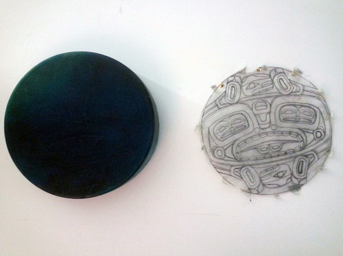 In progress at the Banff Centre: drum and drawing
