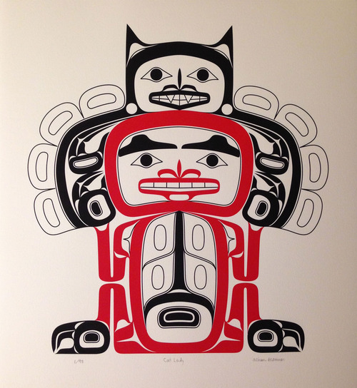 Cat Lady , 2014, limited edition serigraph, 20” x 18”. Image via alisonobremner.com