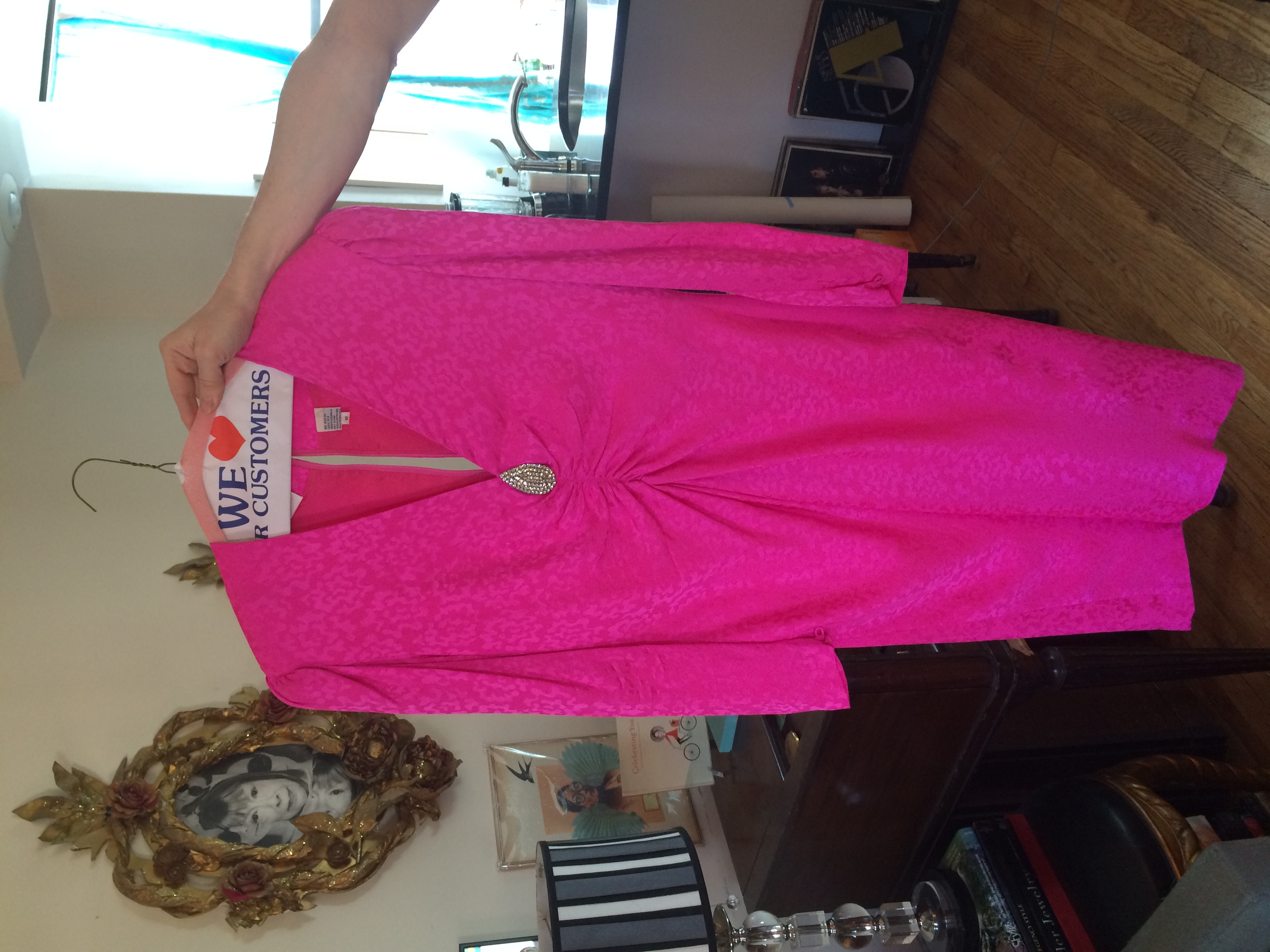 Frank Masandrea dress for v's performance in Vitrine's window