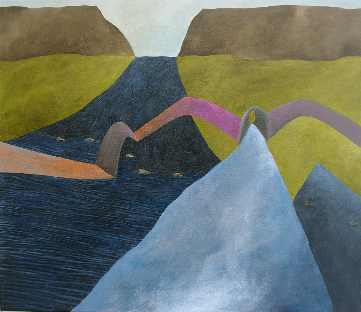 Pedestrian Walkway , 2015, acrylic on canvas, 23.5" x 20”