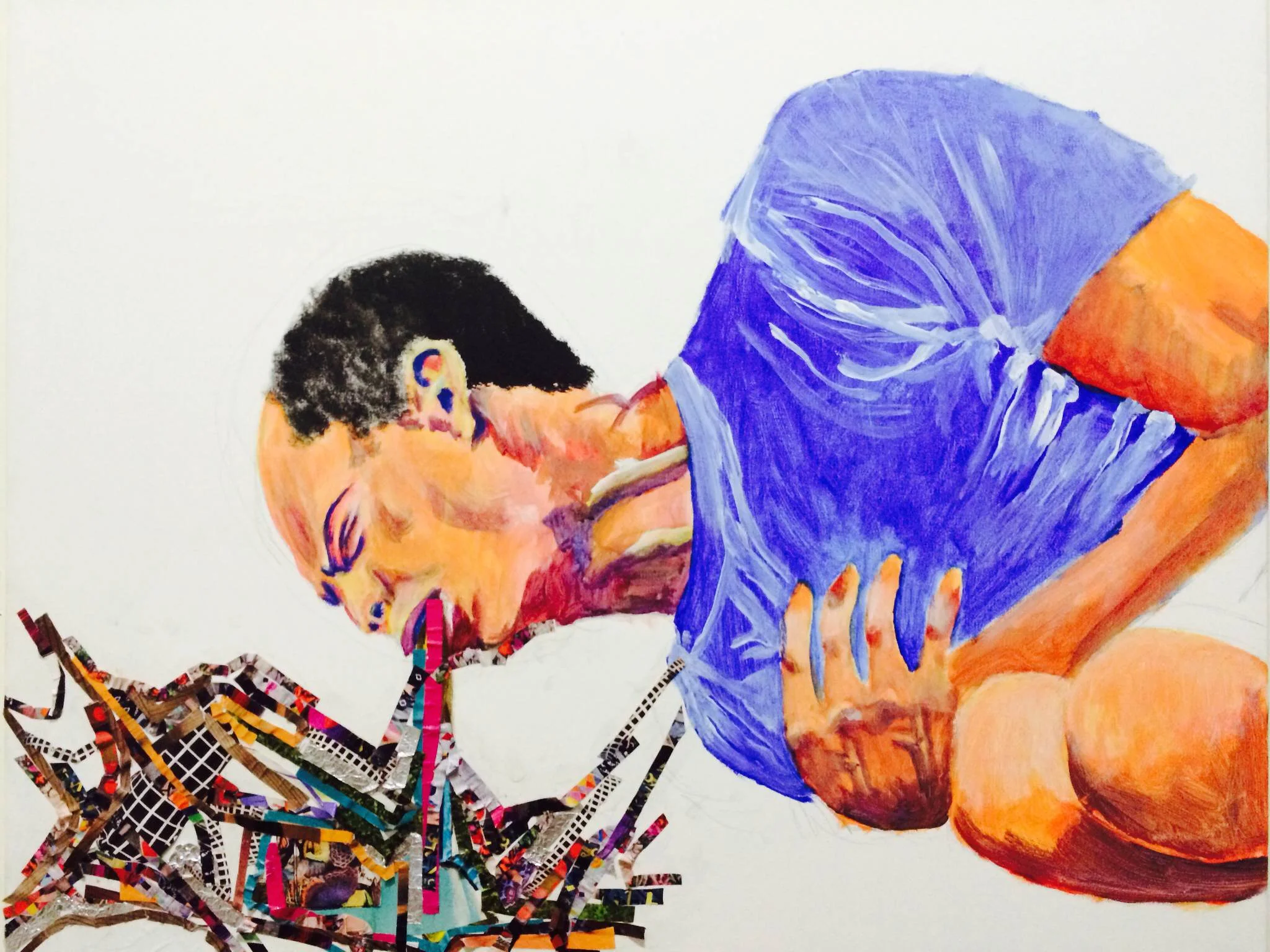  “Catch up II” 2014, Mixed media, collage, acrylic