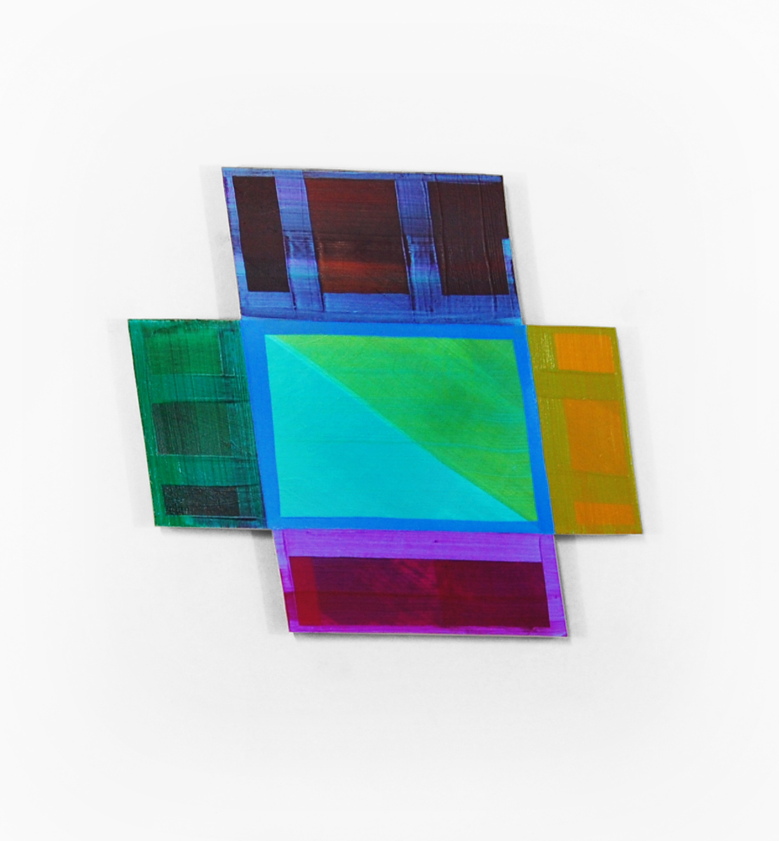 Spaceways, 2015, Acrylic on shaped panel, 33x24 inches