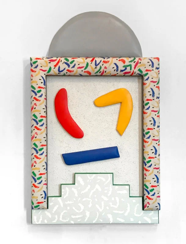 Number Three Song In Heaven , 2017 acrylic, pumice stone, molding paste, Plexiglas, found fabric, canvas, insulation board, and polyurethane foam on aluminum panel 60 x 38 x 3 inches