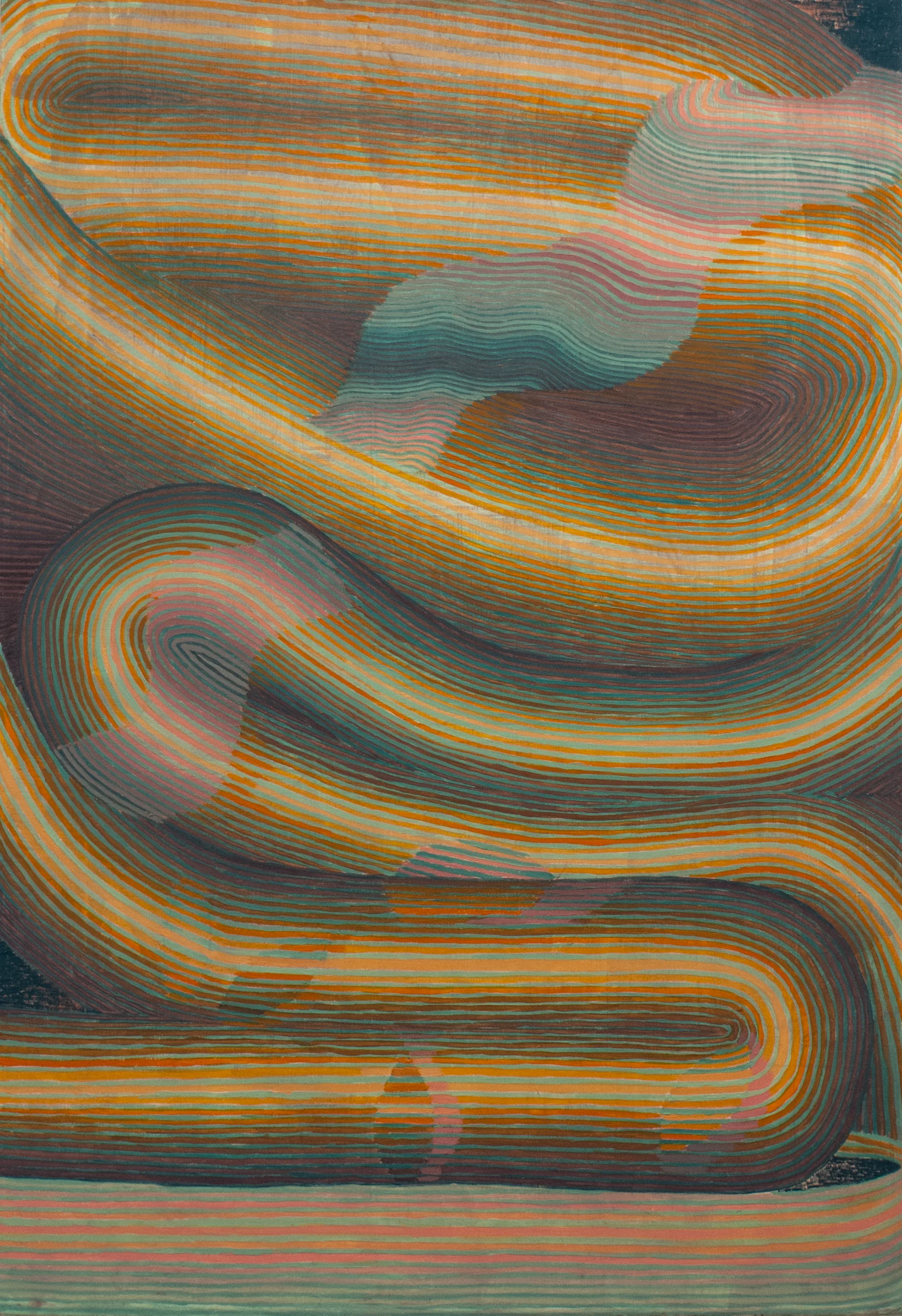 Slide , 2018, Oil on canvas, 32'' x 22'' 