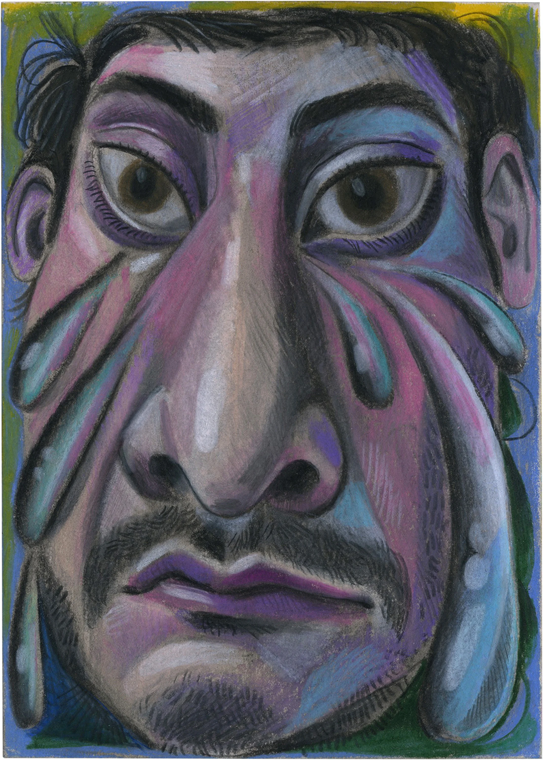 Self Portrait, 2019, Mixed media on paper, 7 x 5 inches