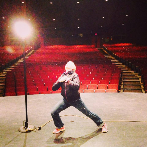 If I was famous, I'd totally take a break from filmmaking to return to my one, true love - the stage. This is me practicing for that eventuality. 