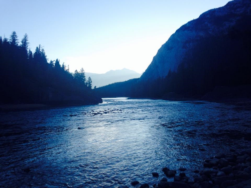 Running in Banff. 