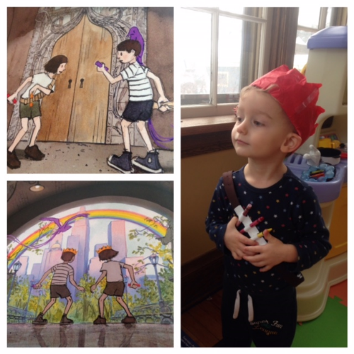 My nephew inspired by books and empowered by crayons, is transported to another place. Photo Credit: Erin McGrath