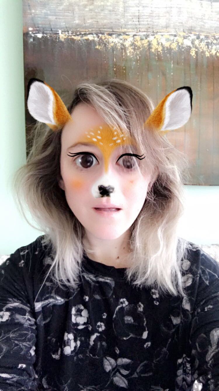 Obligatory Snapchat-deer-filter-photo ... you know ... because of the ears and the whole "listening" angle. (I couldn't get my dog to pose with headphones.)