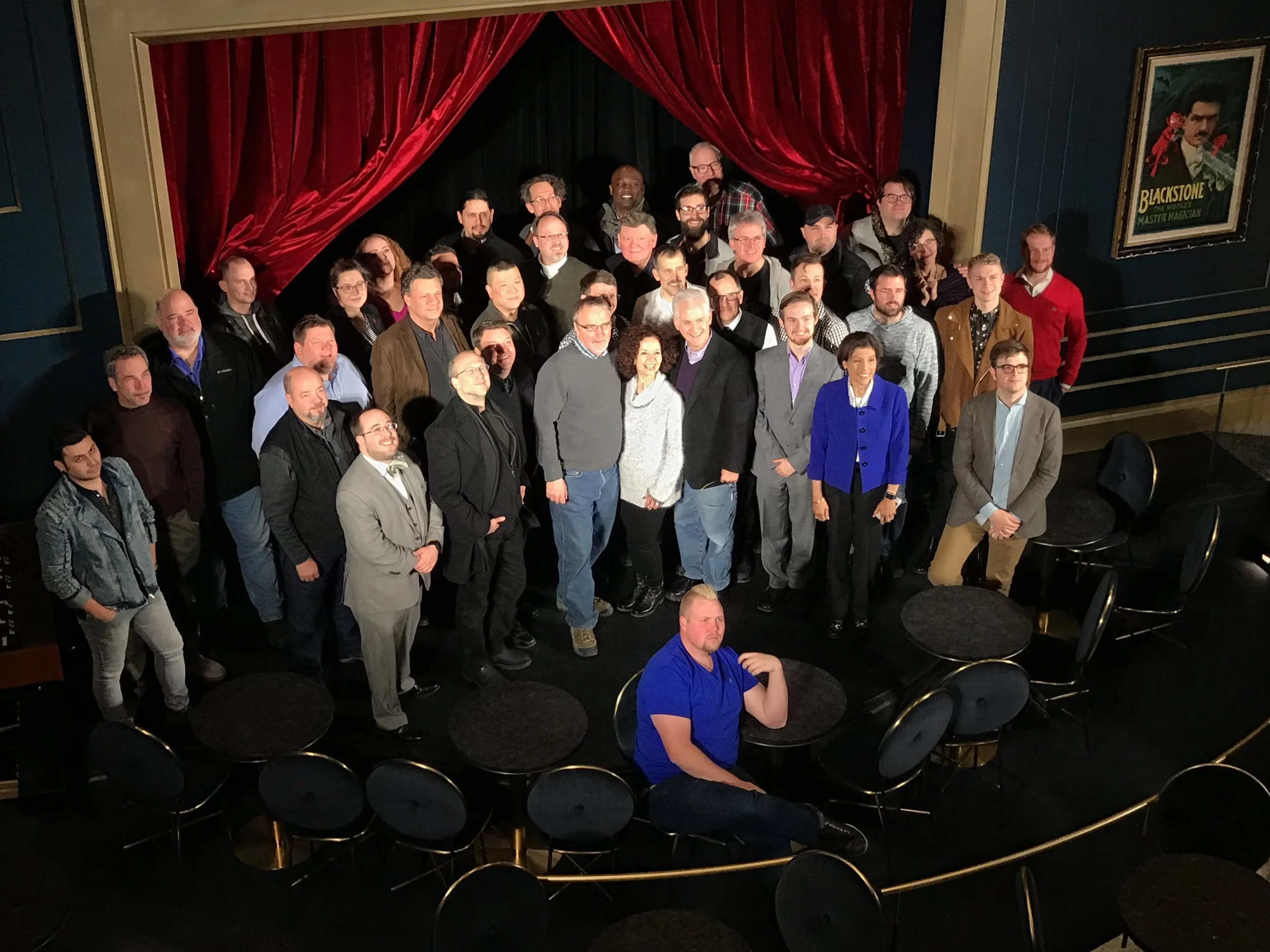 Members of the Chicago Magic Round Table touring 5050 N. Clark before the grand opening.
