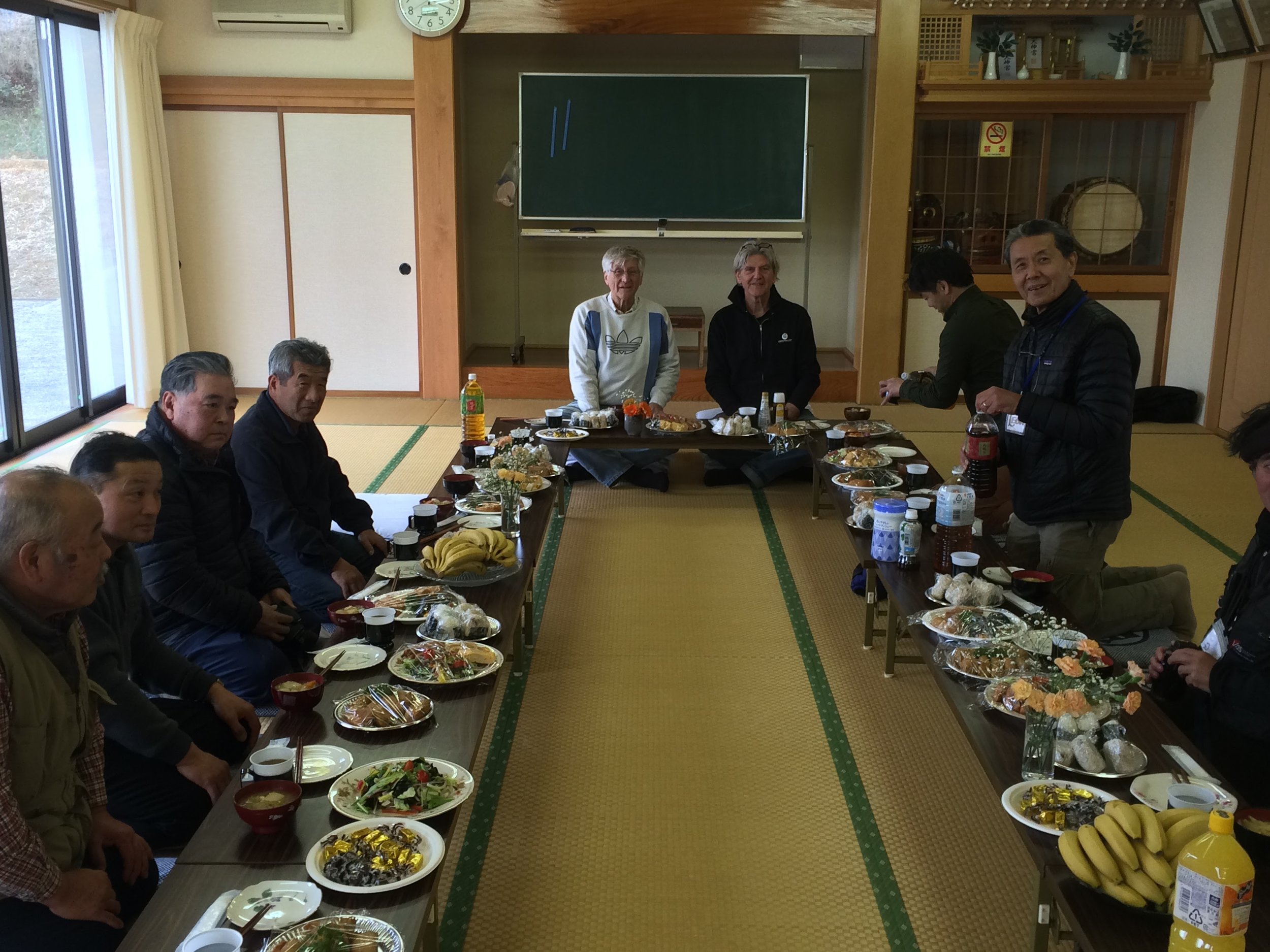 Sharing a lunch with local officials. They shared their personal stories from the disaster, feeling the blast wave, and being personally irradiated.