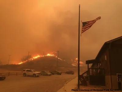 Paramount Ranch during the Woolsey Fire