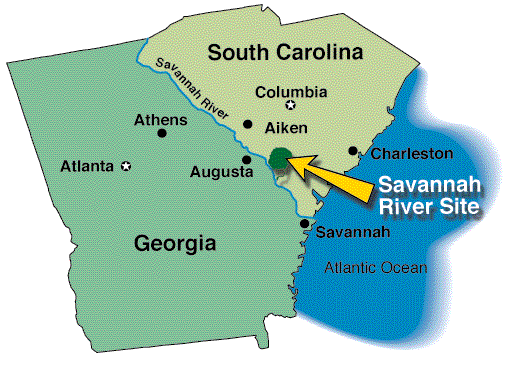 Map of Savannah River Site Photo Credit : Georgia WAND