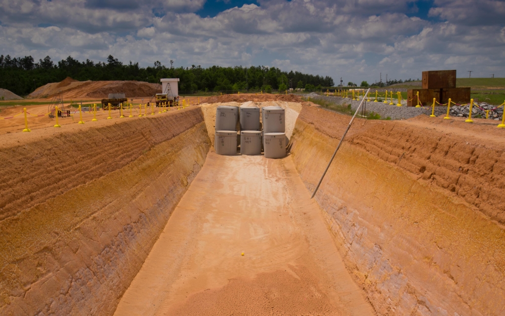 Barnwell Disposal Facility that stores nuclear waste in South Carolina. Photo Credit : Energy Solutions