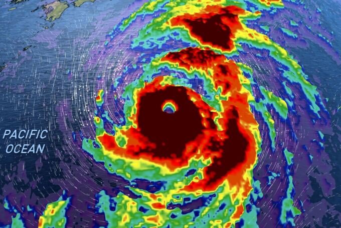 Radar showing Super Typhoon Hagibis in the Pacific Ocean. Photo Credit:  The Weather Network