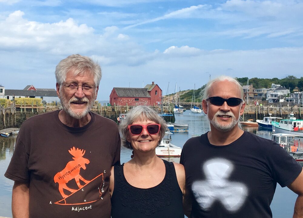 Arnie Maggie and Marco together in Rockport Massachusetts in 2018