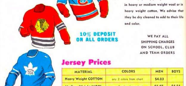 1965 Hockey jersey prices