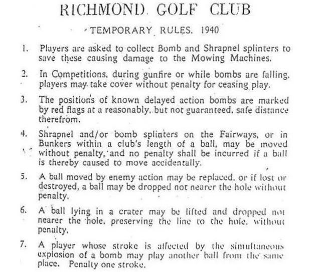 Nazis ruin everything: Golf rules in England during World War II