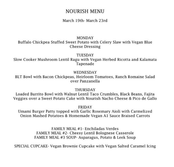 Note to visitors using screen readers: all text in this image of the weekly menu (March 19-23) is included elsewhere in the post. 