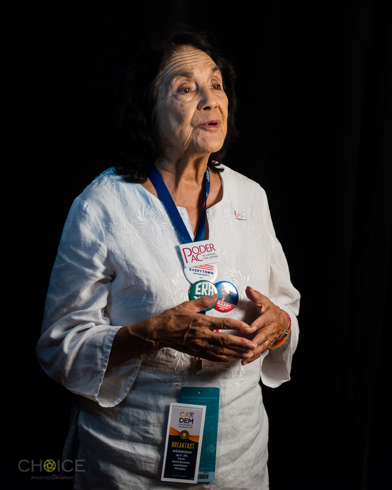 Dolores Huerta at 2016 Democratic National Convention, July 27, 2016, Philadelphia, Pennsylvania (Rodney Choice/Choice Photography/www.choicephotography.com)