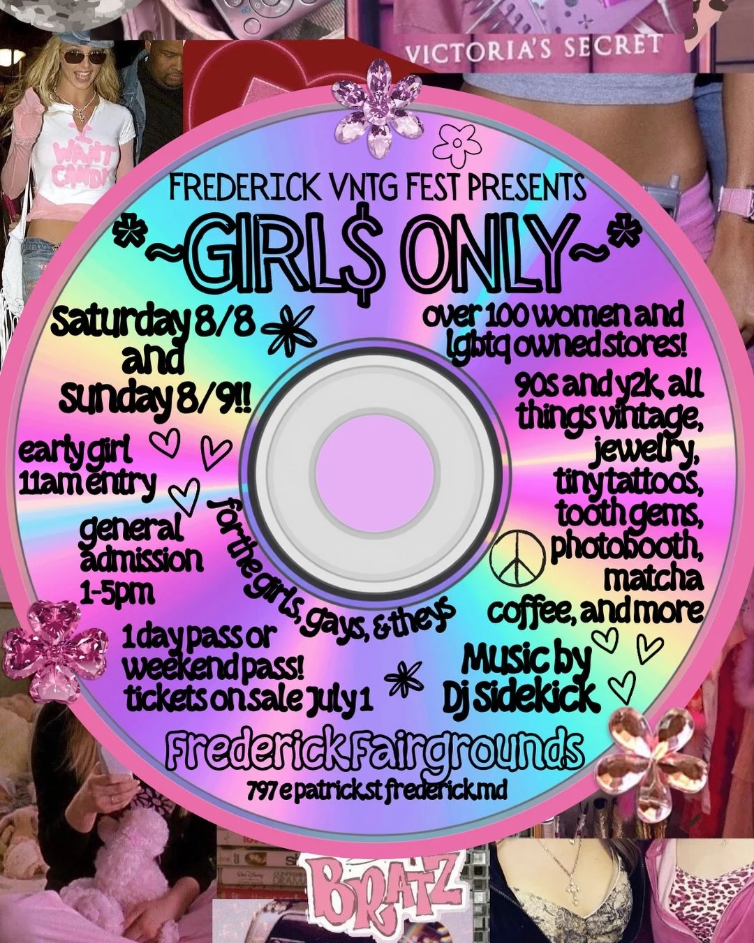 In two weeks y&rsquo;all can catch me coming outta my summer hibernation to bring y&rsquo;all some adorable Y2K fabrics! Scrunchies, hair kerchiefs, headbands and more! 💖

Fredrick VNTG Fest presents GIRLS ONLY!
Saturday August 8th &amp; 9th!
Early 