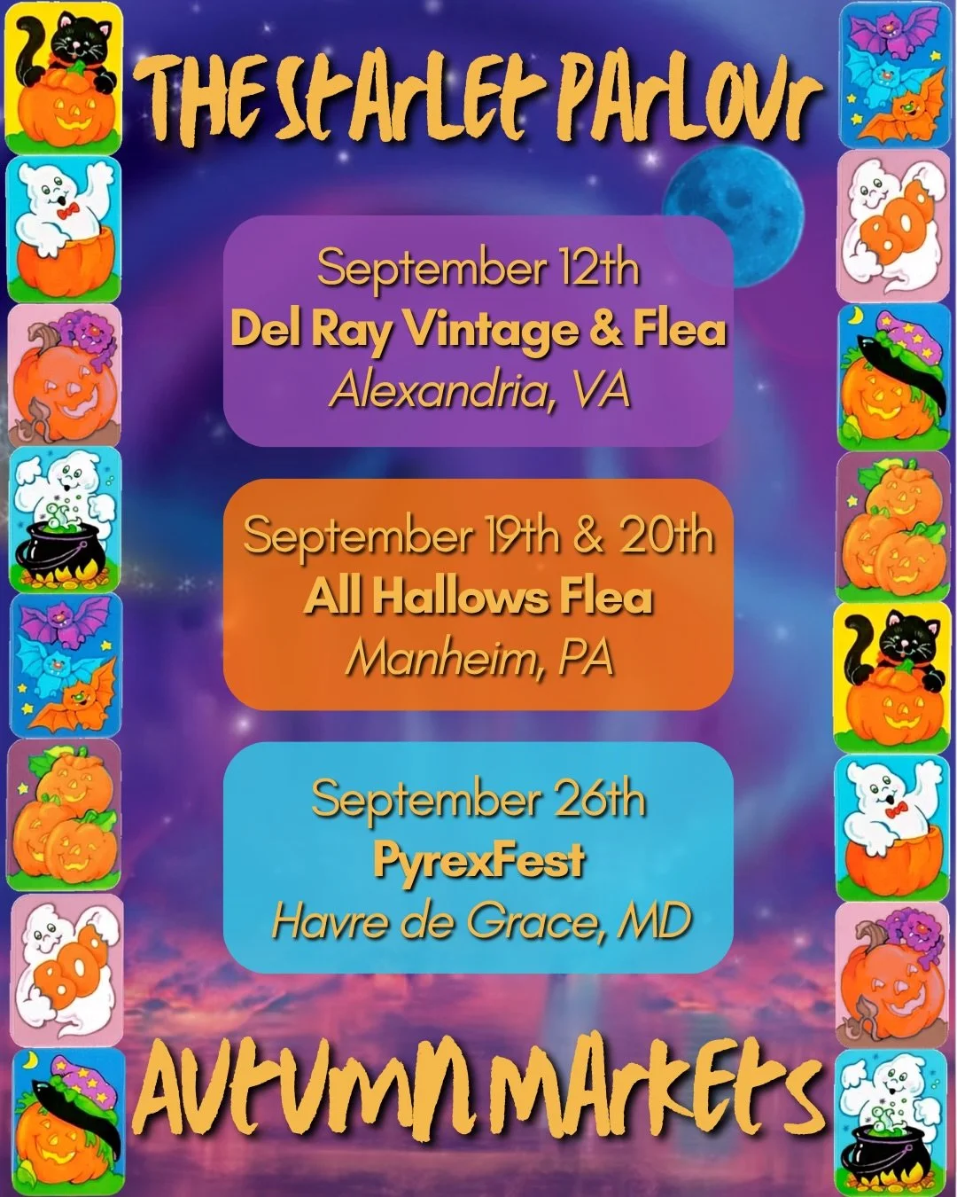 🎃 Welcome to Halloweentown&hellip; Population: YOU, looking ridiculously adorable in a spooky cute headband. 👻 ✨

Consider this your official invitation to get witchy. 🔮

 📺COME FIND ME AT THESE UPCOMING MARKETS: 🦇 Del Ray Vintage &amp; Flea Mar