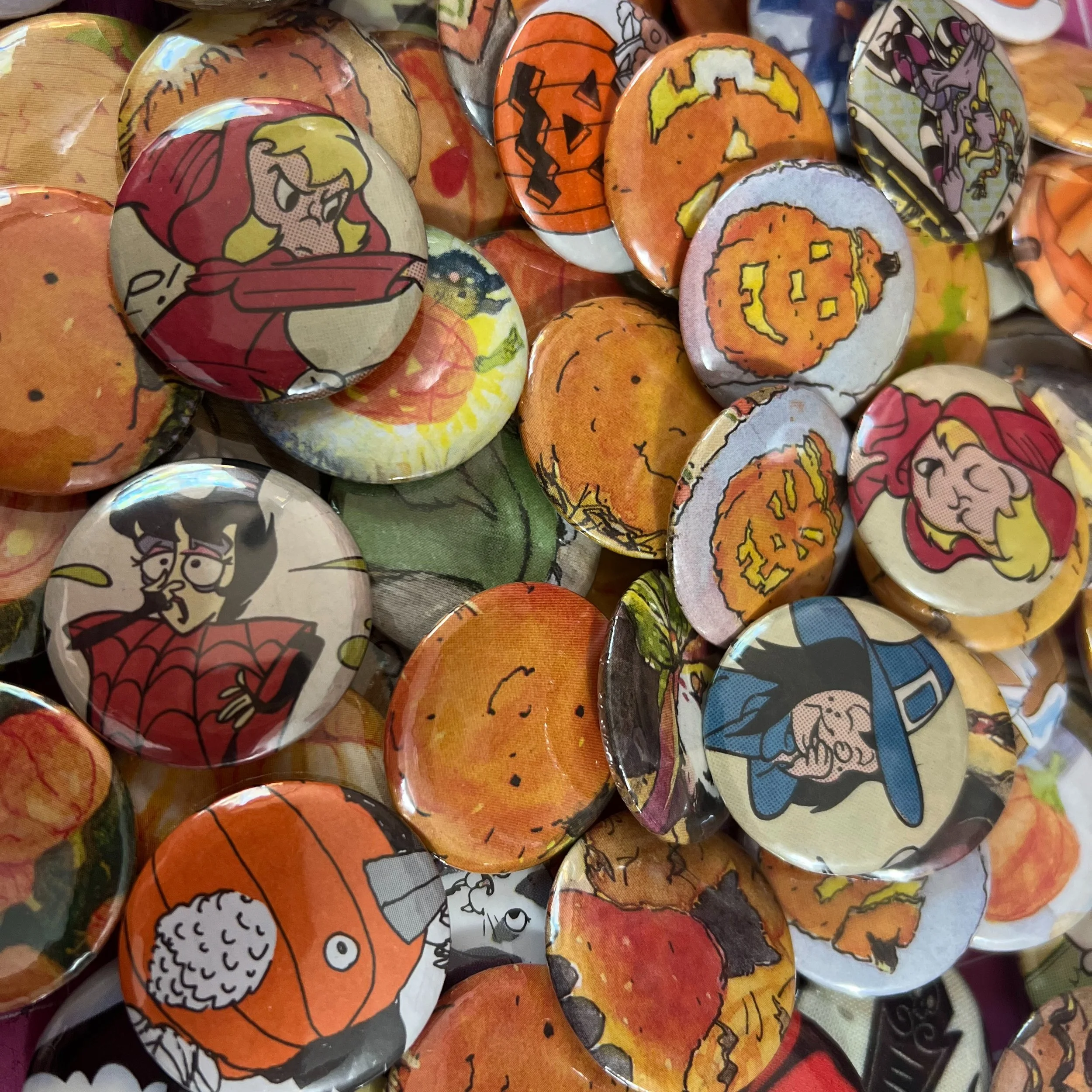 Halloween buttons are restocked and making their way to Vintage Revival Market tomorrow! See y'all there!
