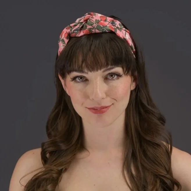 Summer Strawberry Top Knot Headband