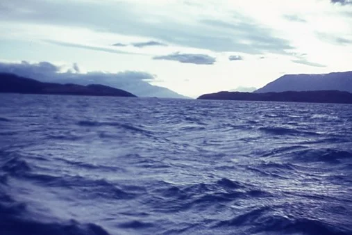 The original scan of my father's transparency, Lago Carrera, 1966