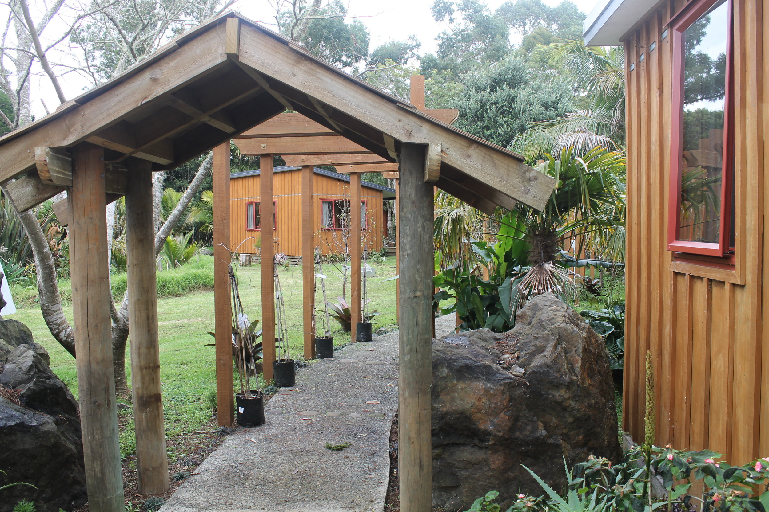 WALKWAY FROM TE WHARE NUI AWHINA TO MAIN BUILDINGS, TUSHITA HERMITAGE