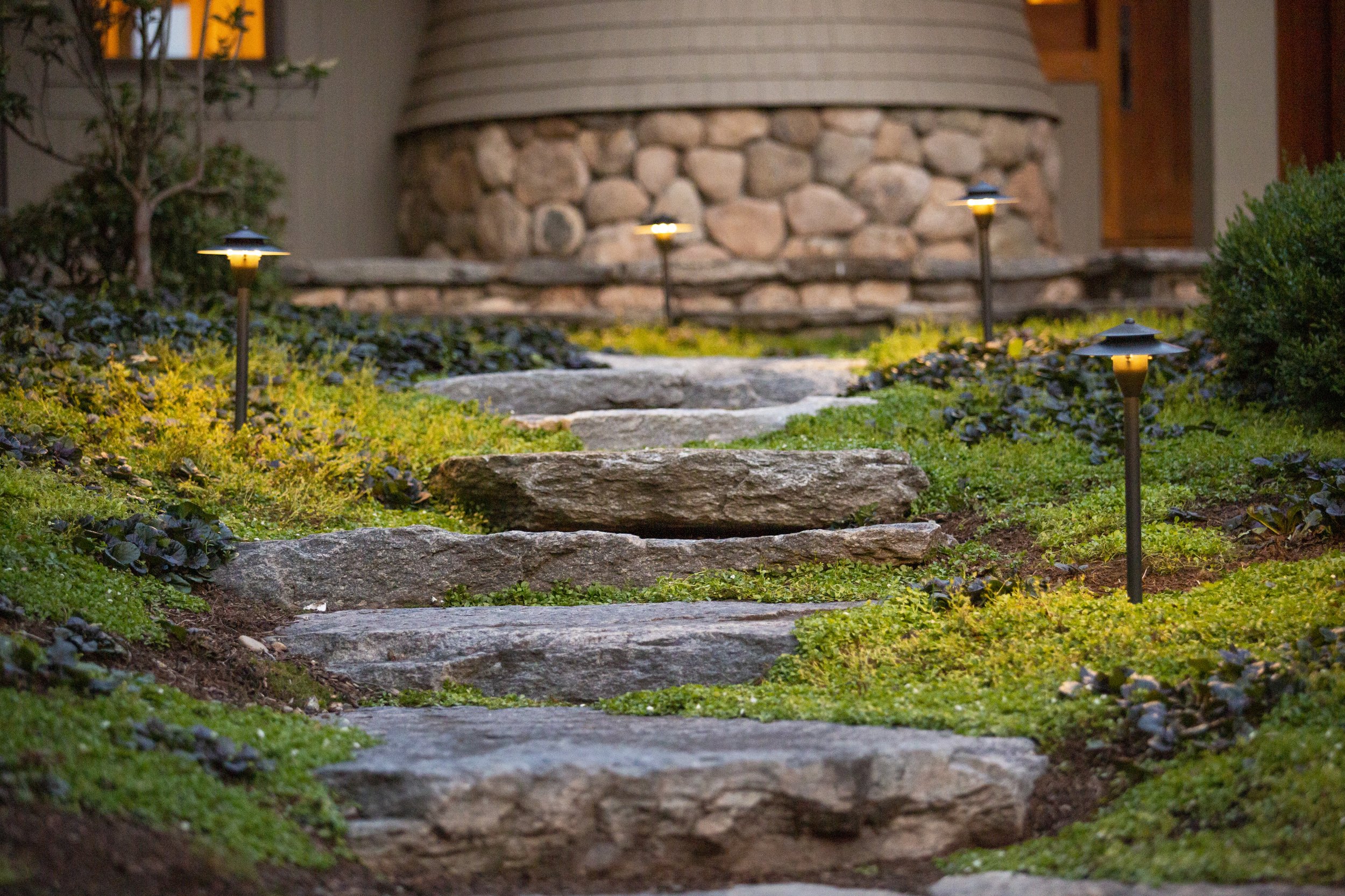 Coastal Source 2-Tiered Pathlight - Stone Steps - Dusk.jpg