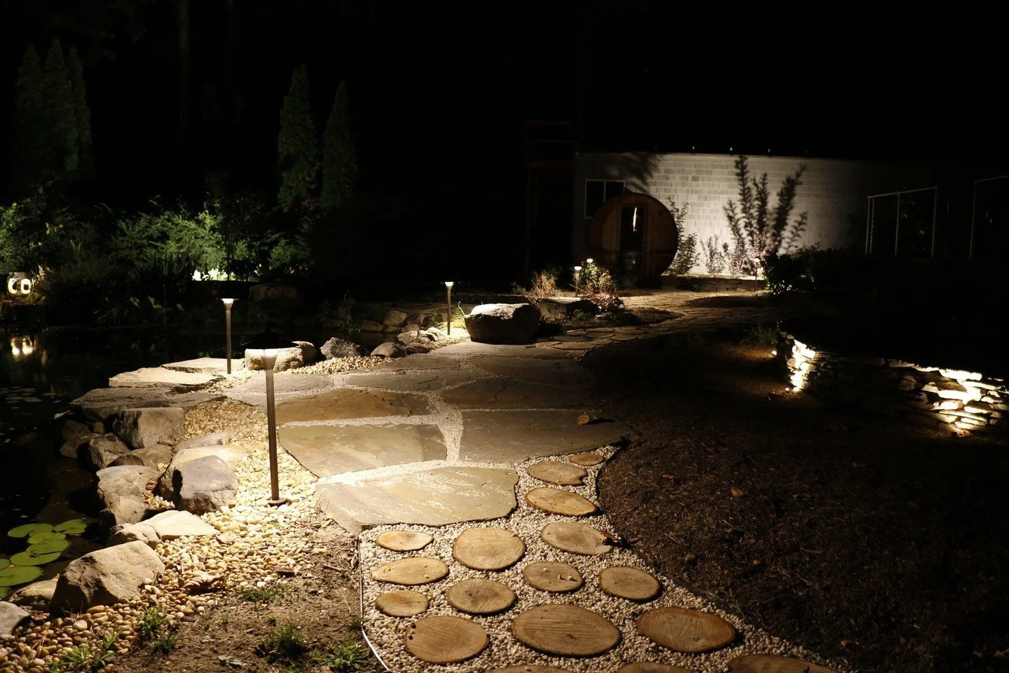 Your landscape shouldn&rsquo;t disappear at sunset.

The right outdoor lighting brings it back to life&mdash;adding warmth, structure, and depth after dark.

It&rsquo;s not about more light.
It&rsquo;s about better light.

&bull; Safer, more inviting
