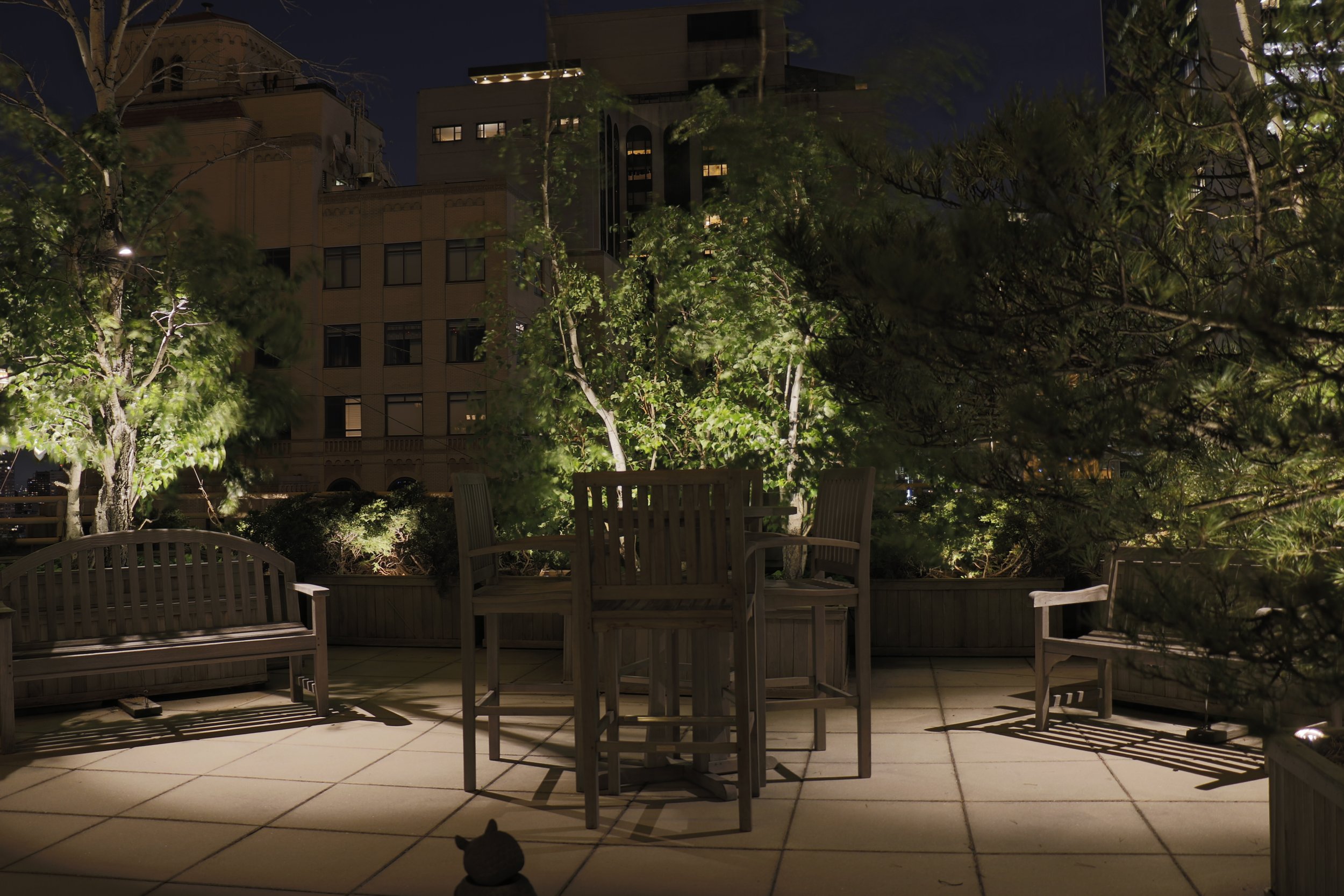 lighted outdoor seating