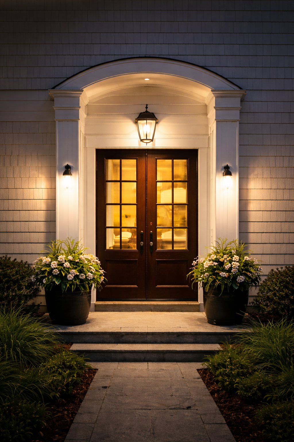 residential outdoor lighting above doorways
