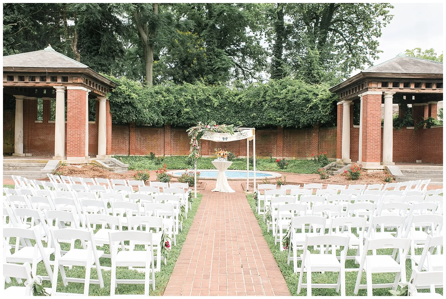 The bride and groom in a Jewish ceremony typically recite their vows under the chuppah. The chuppah typically consists of four corners and roof to symbolize the home they are building together.