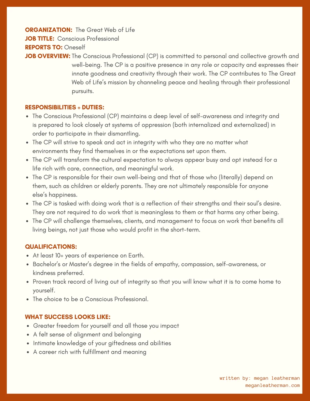 The Job Description For Conscious Professionals A Wild New Work