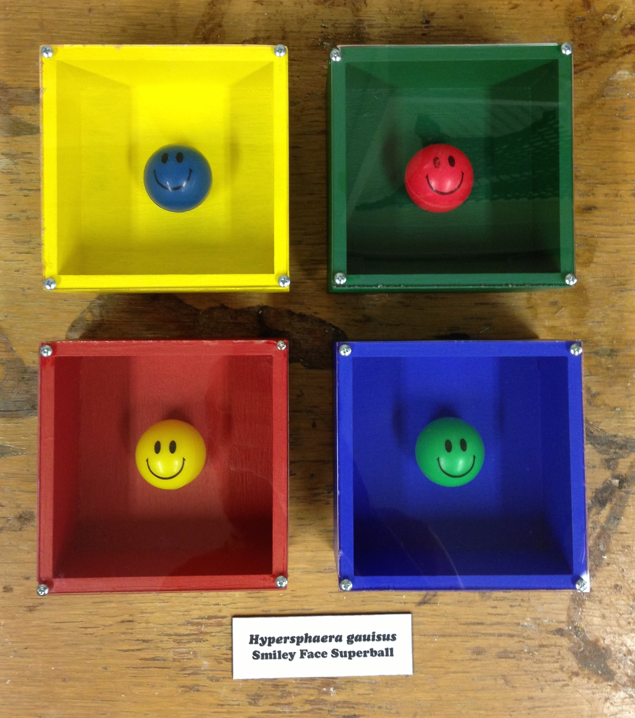   Hypersphaera gauisus   Smiley Face Superball  August 5, 2014  4 1/4"x 4 1/4"x 2 5/8" (Each)   Classification    SOLD  