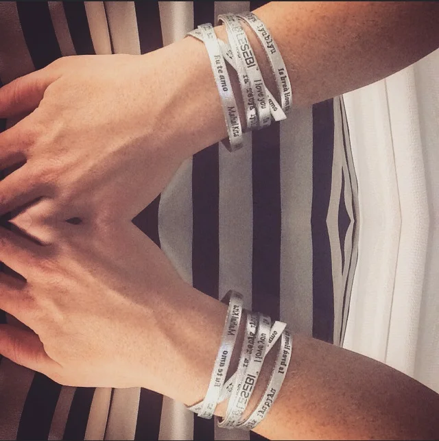 This "I Love You in Different Languages"   was the perfect accessory to by girl's night out outfit and I received many compliments on it! Since it is silver it goes with everything and you can dress it up or down.