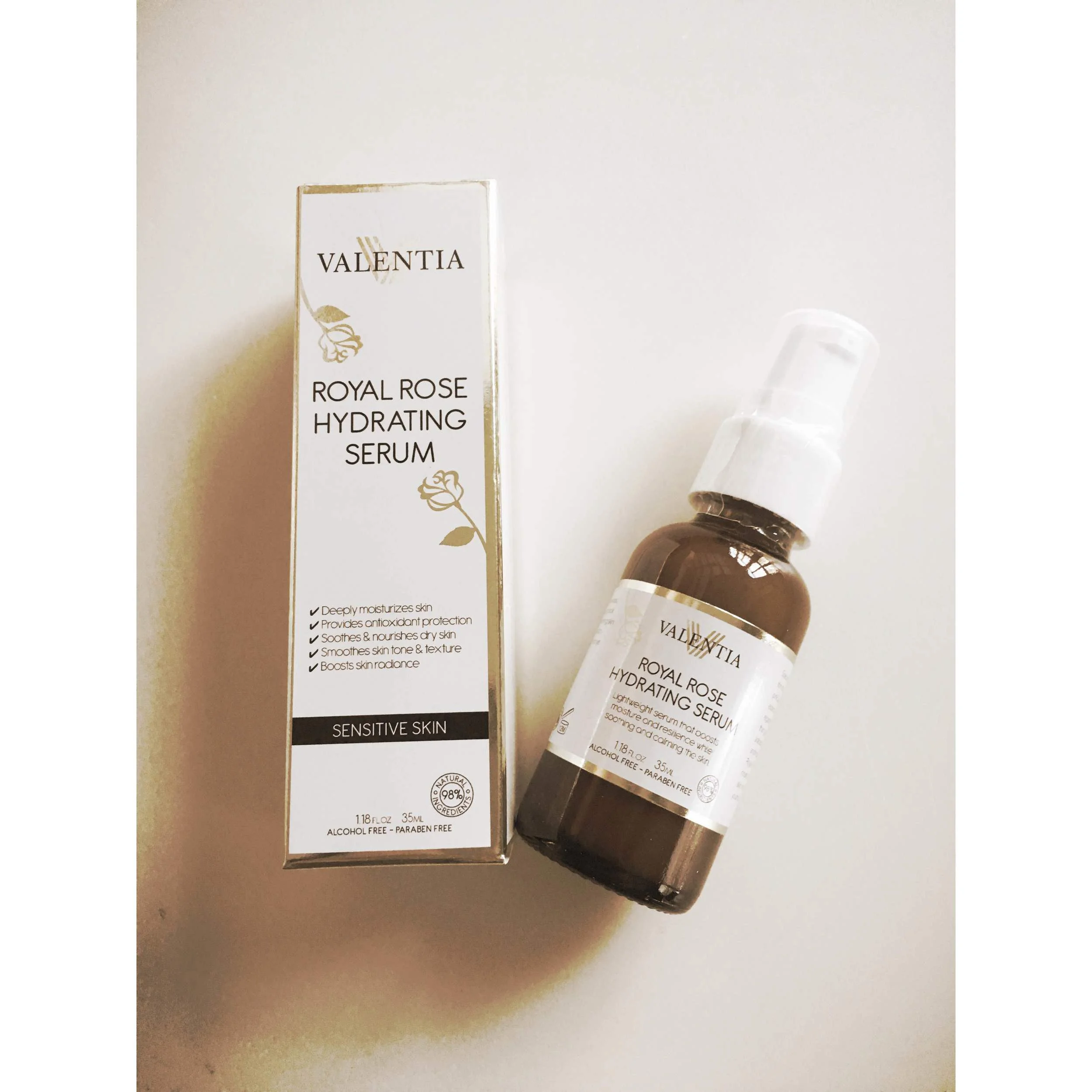 Being a beauty blogger and a girl who loves taking care of her skin I have struggled to find a great serum to be a part of my skincare regimen. I recently tried the Valentia Royal Rose Hydrating Serum and it has been a godsend! My fine lines appear lighter, my skin feels like it has been "quenched", especially in the dry winter months. This is a MUST HAVE now in my beauty regimen and I am excited to have found it!