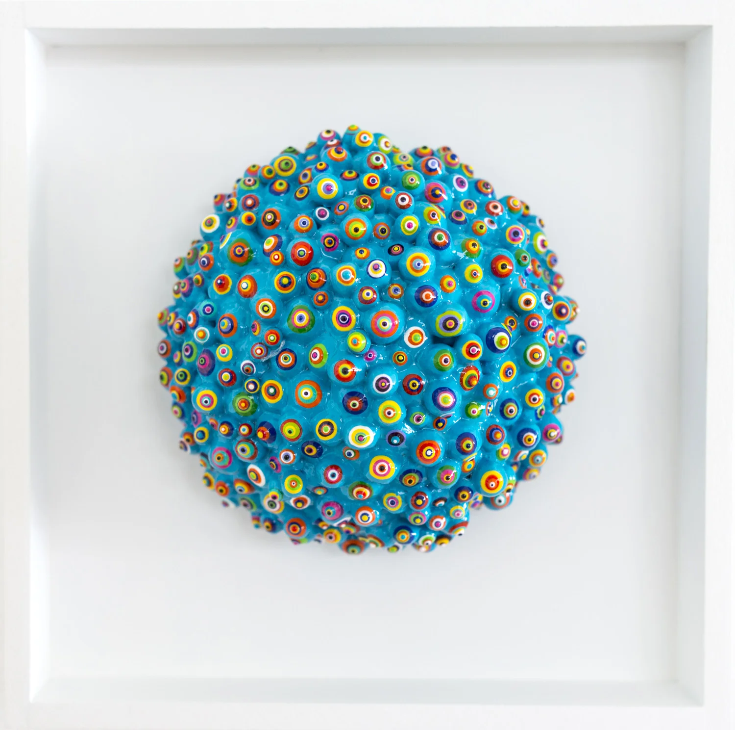 Bindu Coral - SOLD Acrylic and resin on clay 12"x 12"x 3". 2014 TEXAS NEW TALENT 2015 official selection. Craighead Green Gallery. Dallas, Texas. 2015.