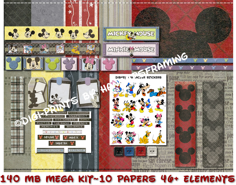 DISNEY MICKEY AND FRIENDS~CLASSIC KIT-Instant Download — RLR Creations