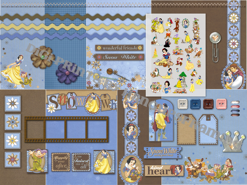 Disney Snow White Digital Scrapbooking Kit Sample.png